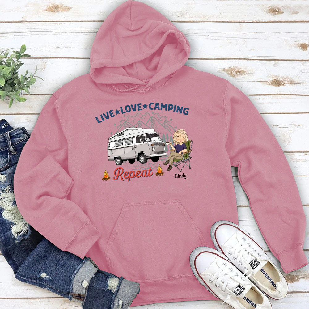 Live Love Camping - Personalized Custom Hoodie - Image 2