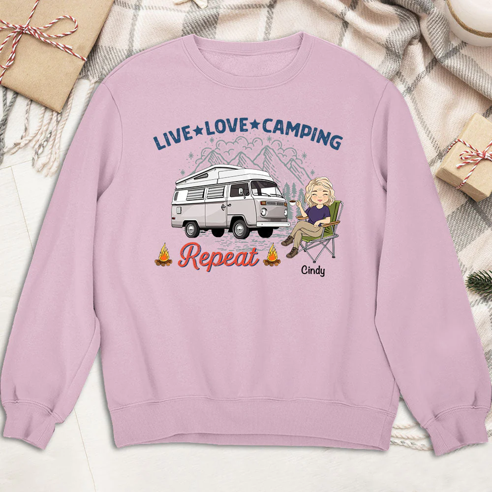 Live Love Camping - Personalized Custom Sweatshirt - Image 3