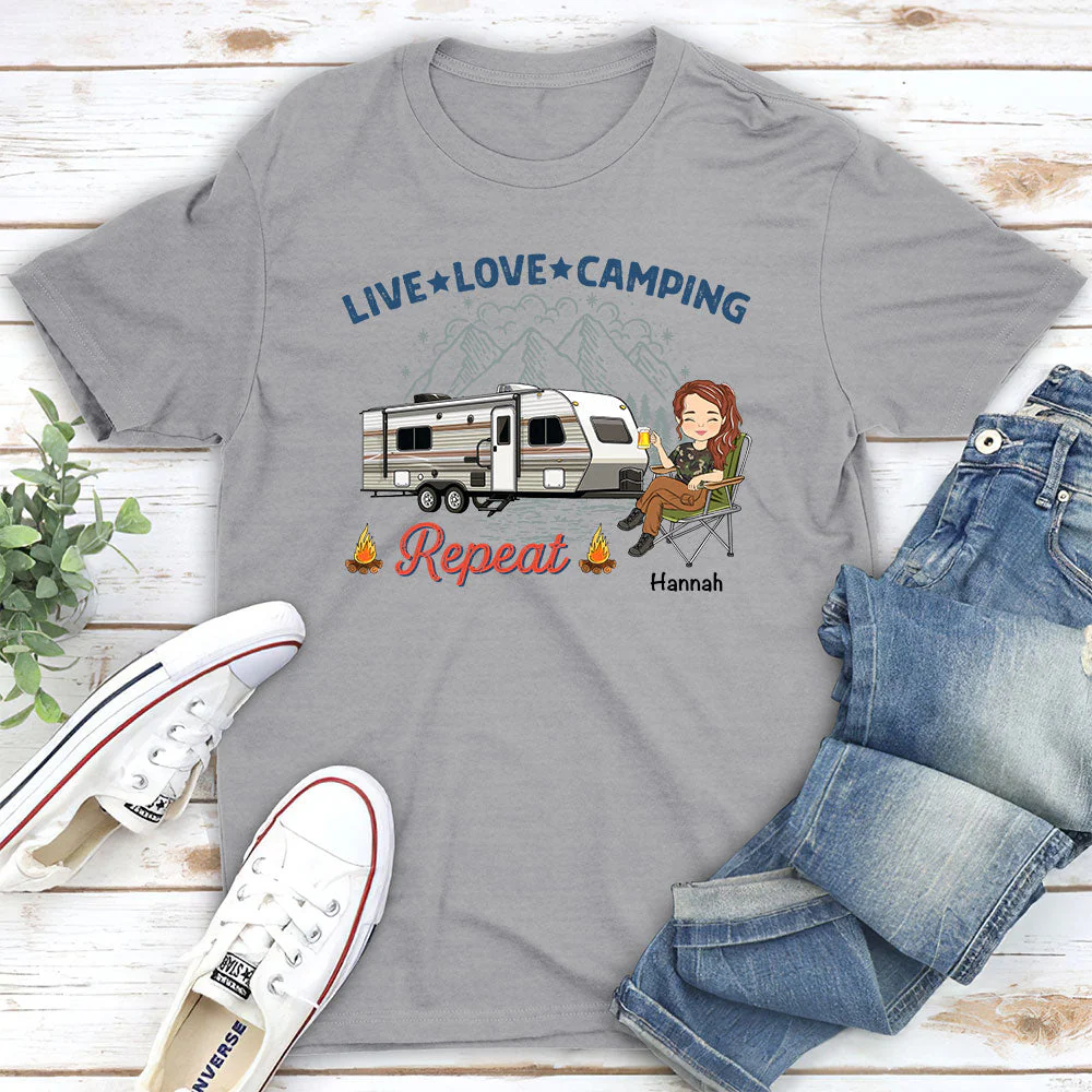 Live Love Camping - Personalized Custom Unisex T-shirt - Image 2