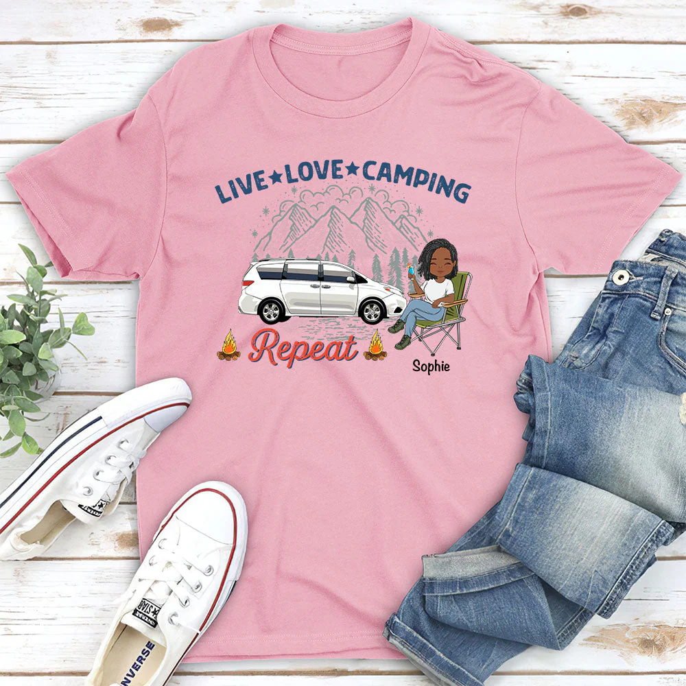 Live Love Camping - Personalized Custom Unisex T-shirt - Image 4