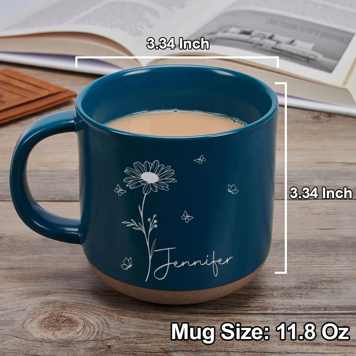 Live Wildly And Beautifully Like Flowers - Personalized Custom Engraved Pottery Mug - Image 4
