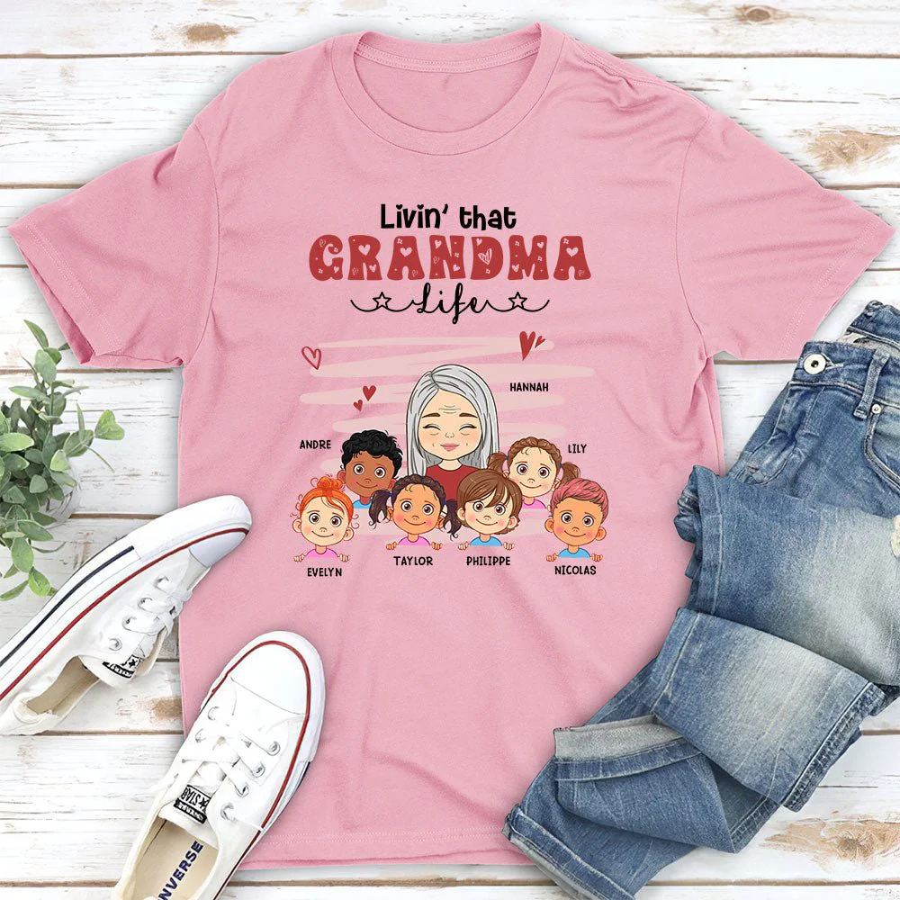 Livin’ That Grandma - Personalized Custom Unisex T-shirt - Image 4