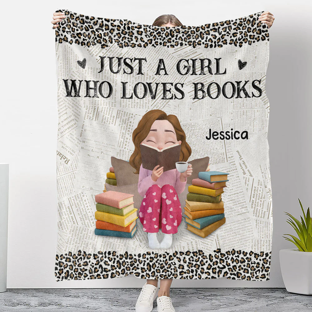 Living My Best Book Life - Personalized Custom Fleece Blanket