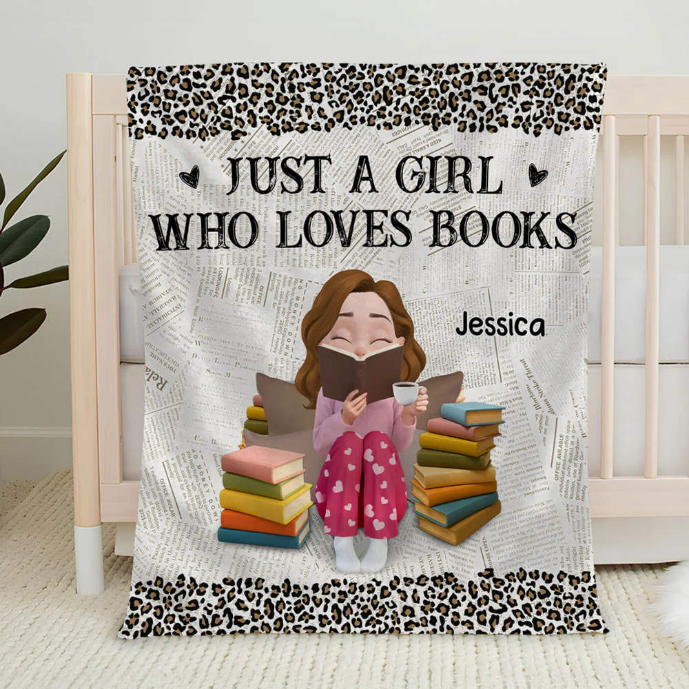 Living My Best Book Life - Personalized Custom Fleece Blanket - Image 5
