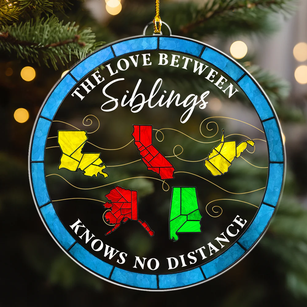 Long Distance Love - Personalized Custom Acrylic Ornament - Image 4