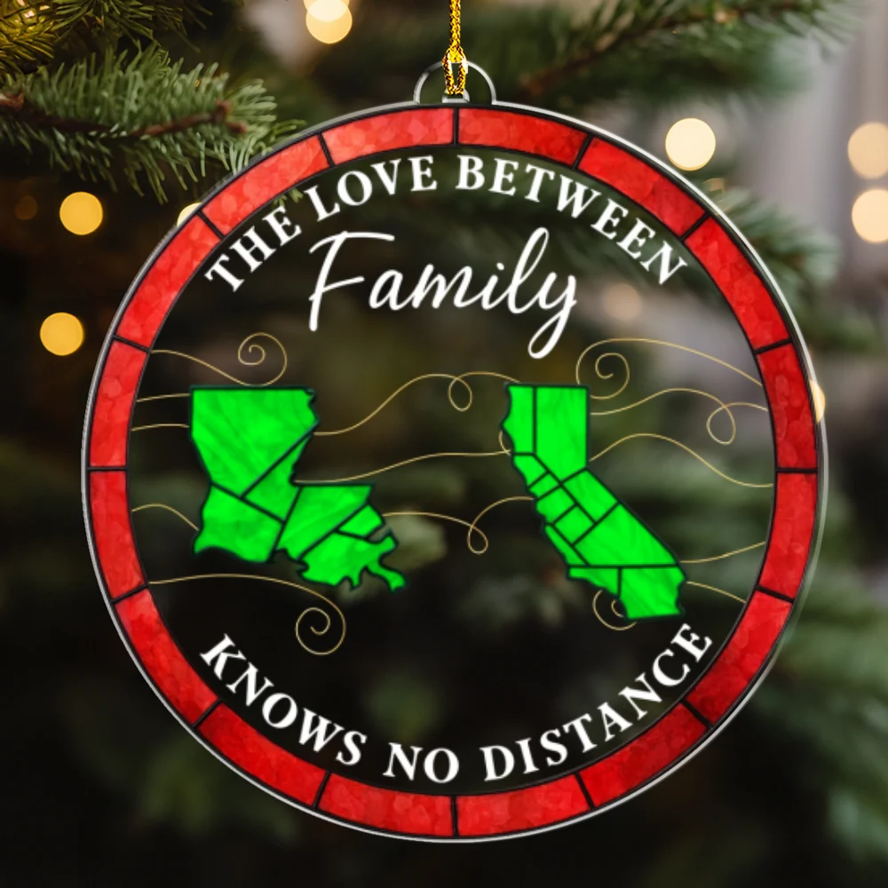 Long Distance Love - Personalized Custom Acrylic Ornament - Image 7