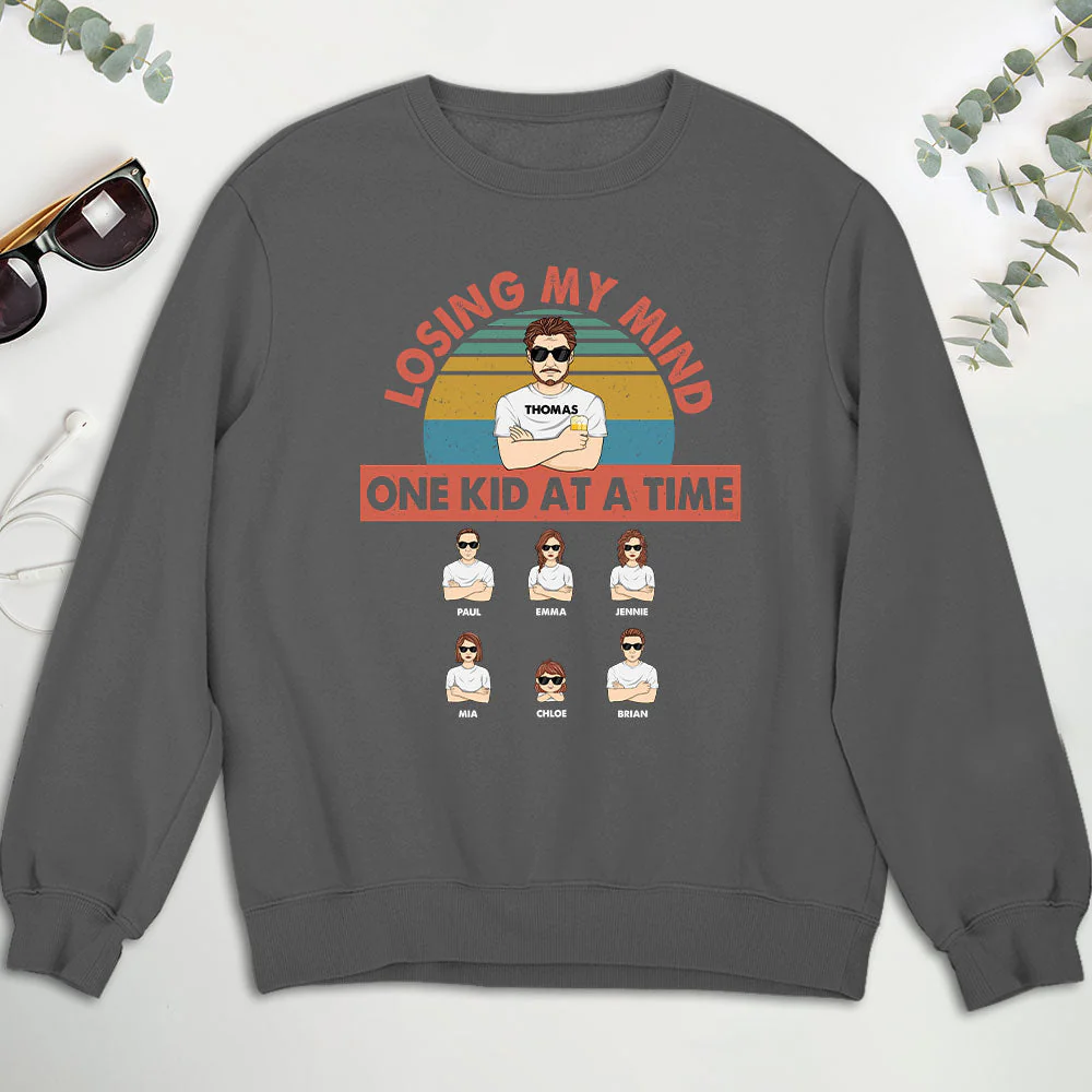 Losing My Mind One Kid At A Time - Personalized Custom Shirt - Image 6