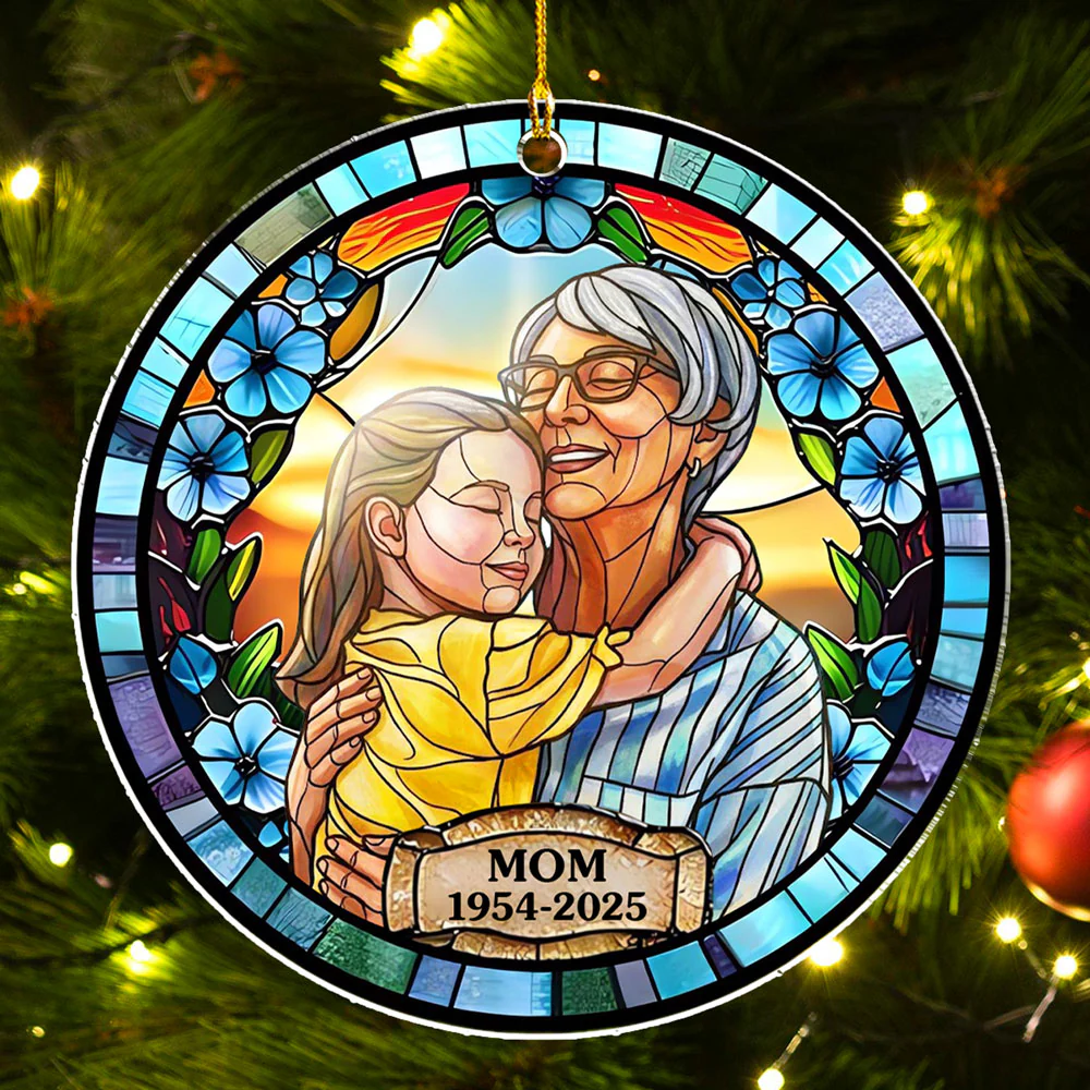 Loss Keepsake Portrait Stained Glass - Personalized Custom Acrylic Ornament - Image 3