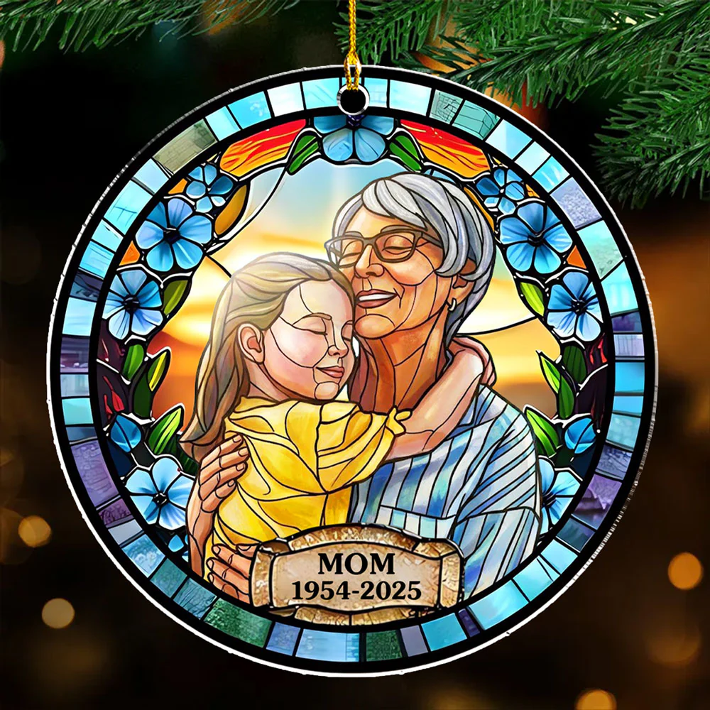 Loss Keepsake Portrait Stained Glass - Personalized Custom Acrylic Ornament - Image 4