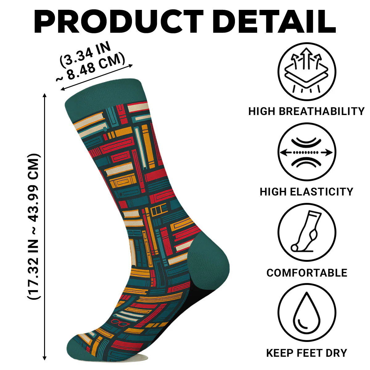 Lost in Stories - Personalized Custom Crew Socks - Image 8