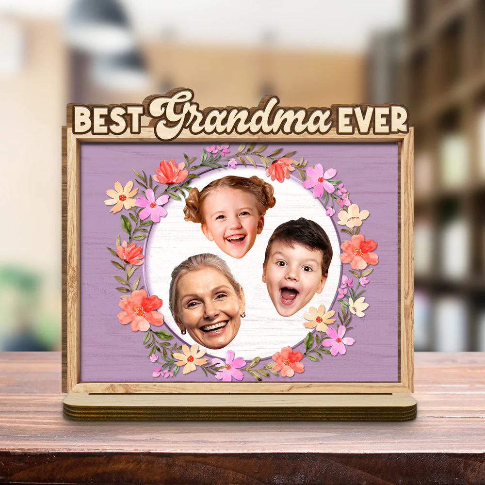Love And Family - Personalized Custom 2-Layer Wood Plaque With Flat Base - Image 3