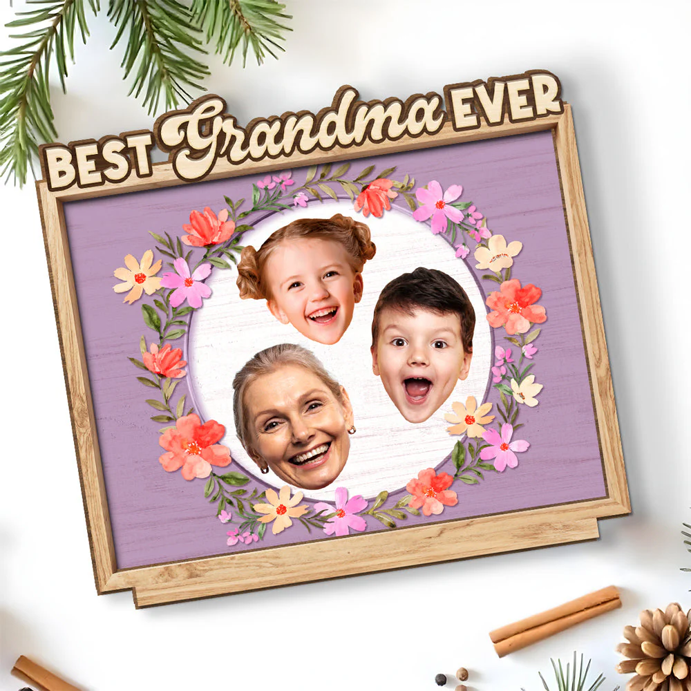 Love And Family - Personalized Custom 2-Layer Wood Plaque With Flat Base - Image 4