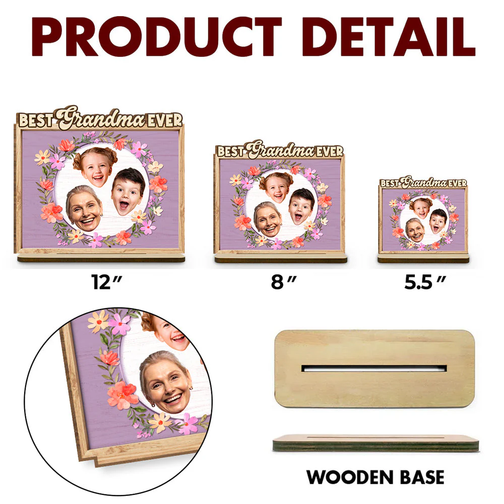 Love And Family - Personalized Custom 2-Layer Wood Plaque With Flat Base - Image 5