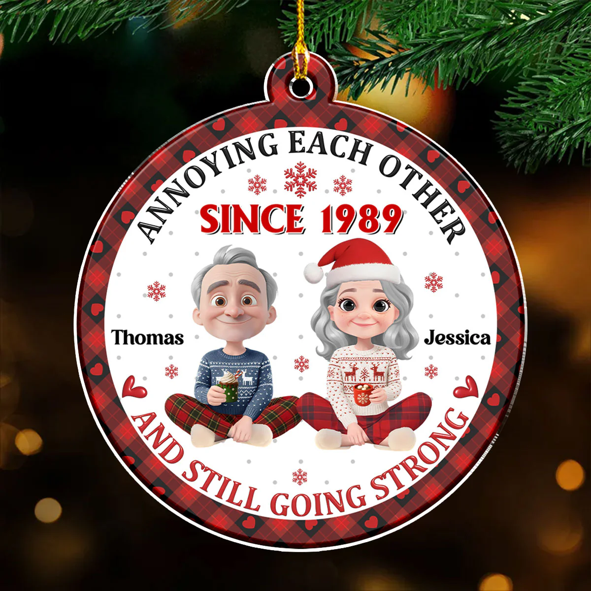 Love Annoying You - Personalized Custom 3D Inflated Effect Acrylic Ornament - Image 2