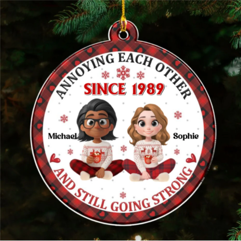 Love Annoying You - Personalized Custom 3D Inflated Effect Acrylic Ornament - Image 6