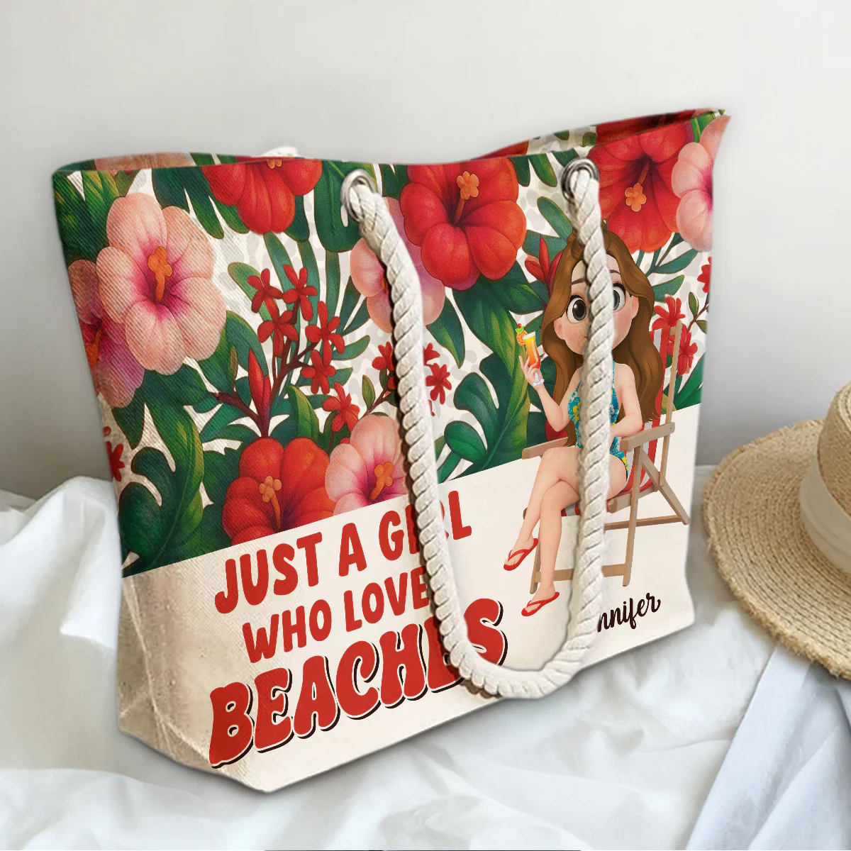 Love Beach - Personalized Beach Bag - Image 3