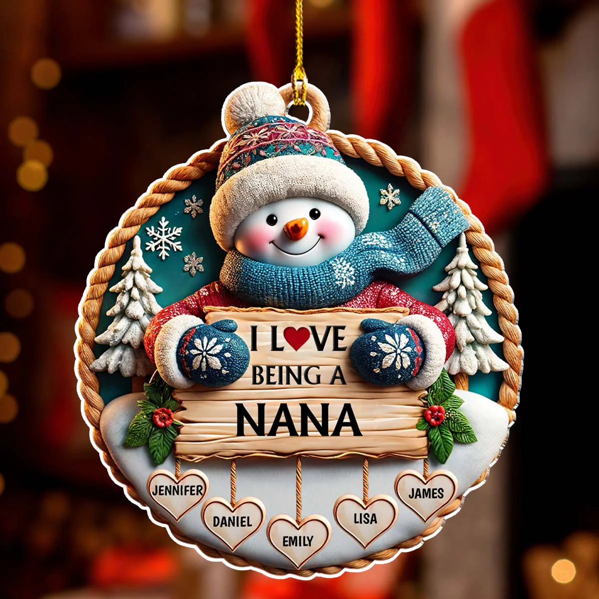 Love Being A Grandma - Personalized Custom 3D Inflated Effect Acrylic Ornament - Image 4