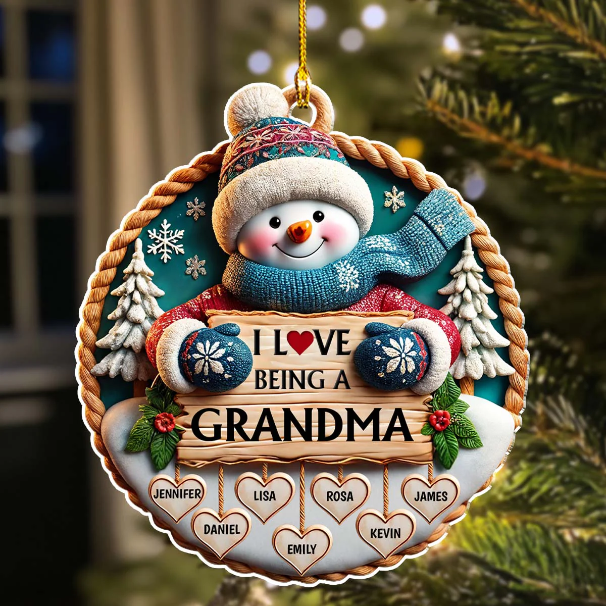 Love Being A Grandma - Personalized Custom 3D Inflated Effect Acrylic Ornament - Image 5