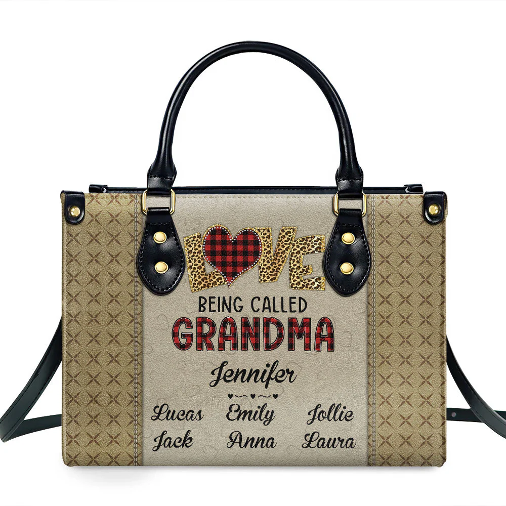 Love Being Called Grandma - Personalized Custom Leather Bag