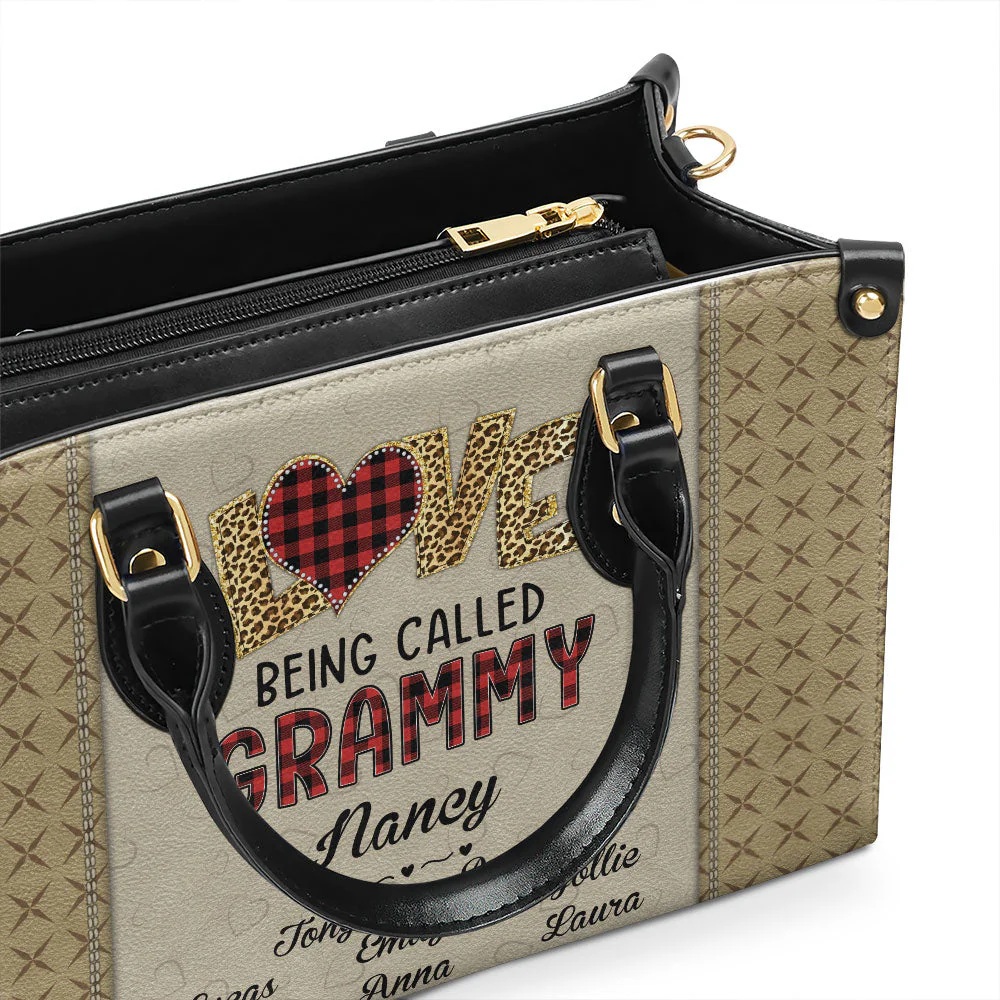 Love Being Called Grandma - Personalized Custom Leather Bag - Image 4