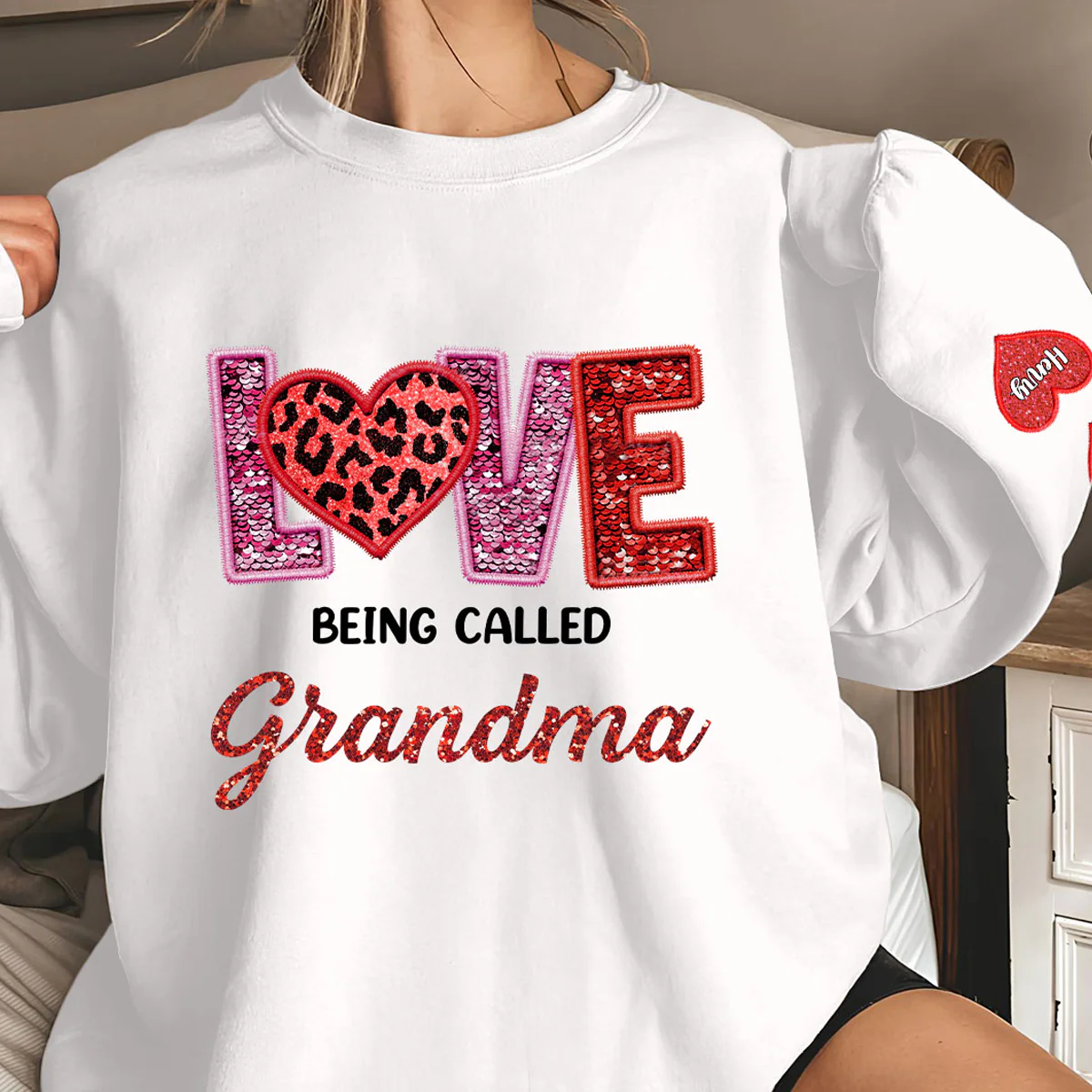 Love Being Called Grandma - Personalized Custom Sweatshirt - Image 2