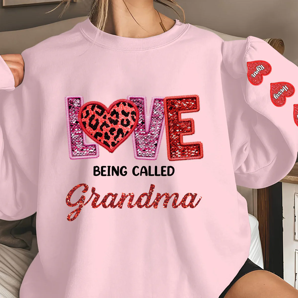 Love Being Called Grandma - Personalized Custom Sweatshirt - Image 4
