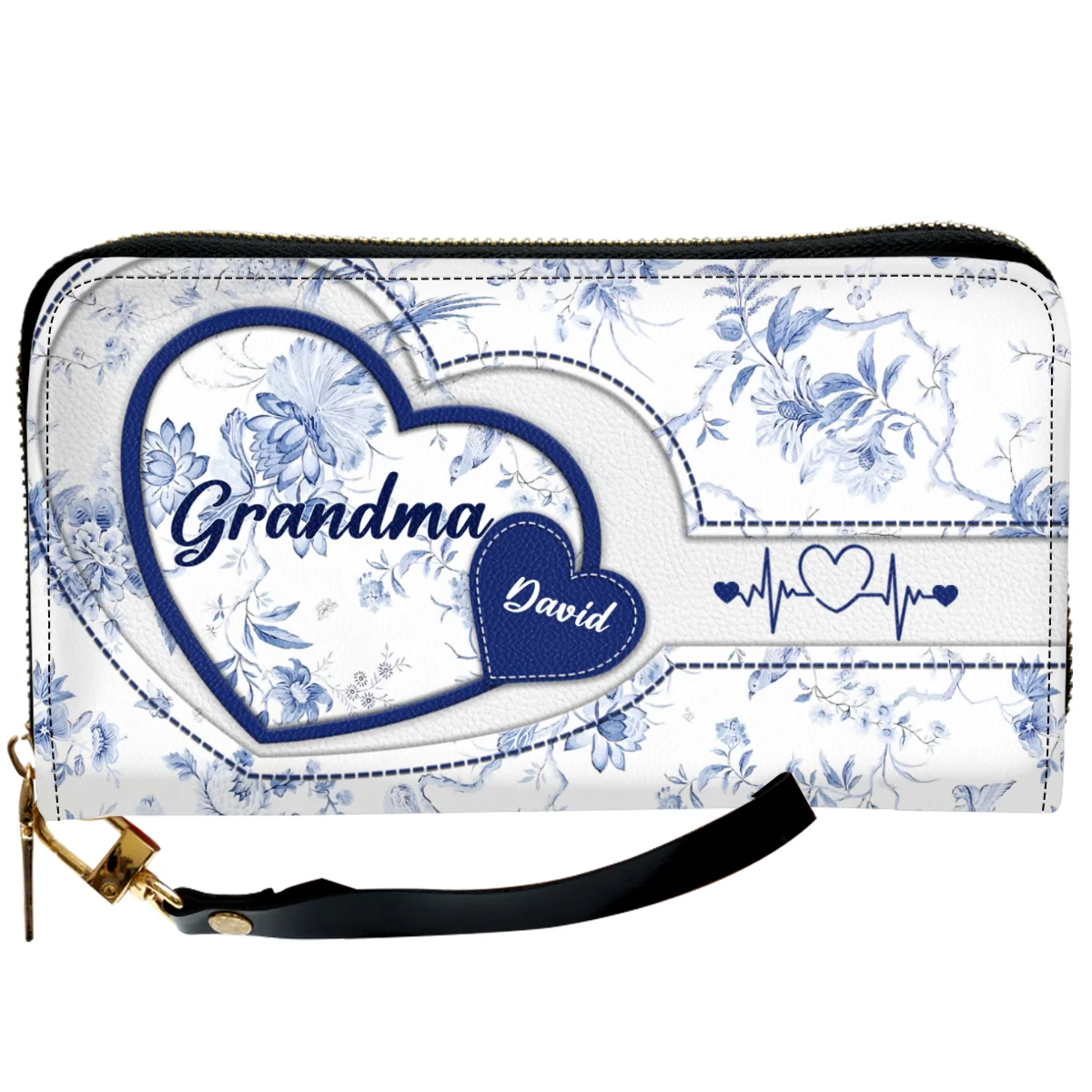 Love Being Grandma - Personalized Custom Leather Wallet - Image 7