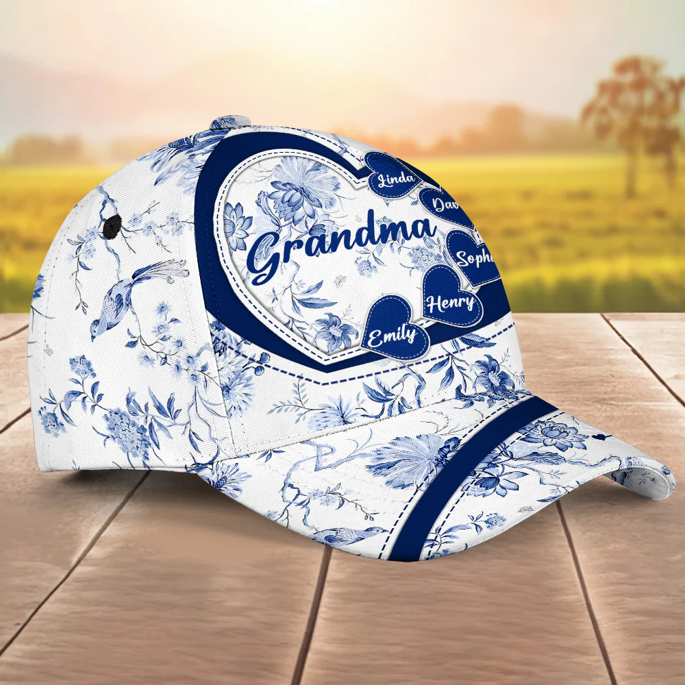 Love Being Grandma Toile - Personalized Classic Cap - Image 4