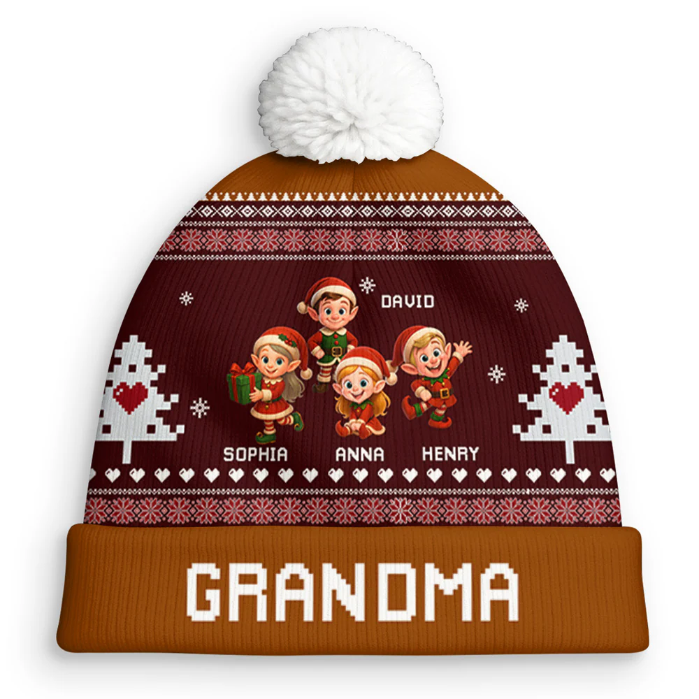 Love Beyond Generations - Personalized Custom Bobble Beanie Hat - Image 2