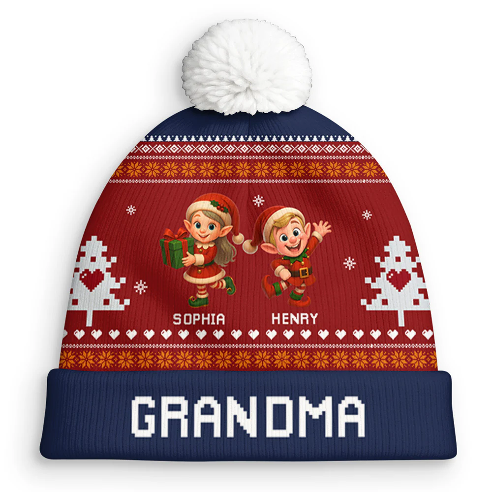Love Beyond Generations - Personalized Custom Bobble Beanie Hat - Image 3