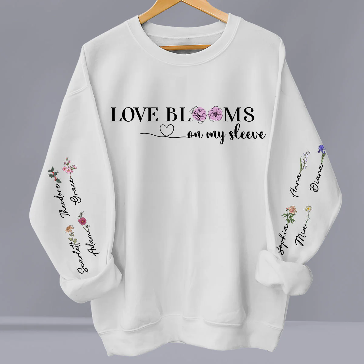 Love Blooms - Personalized Custom Long Sleeve T-shirt - Image 2