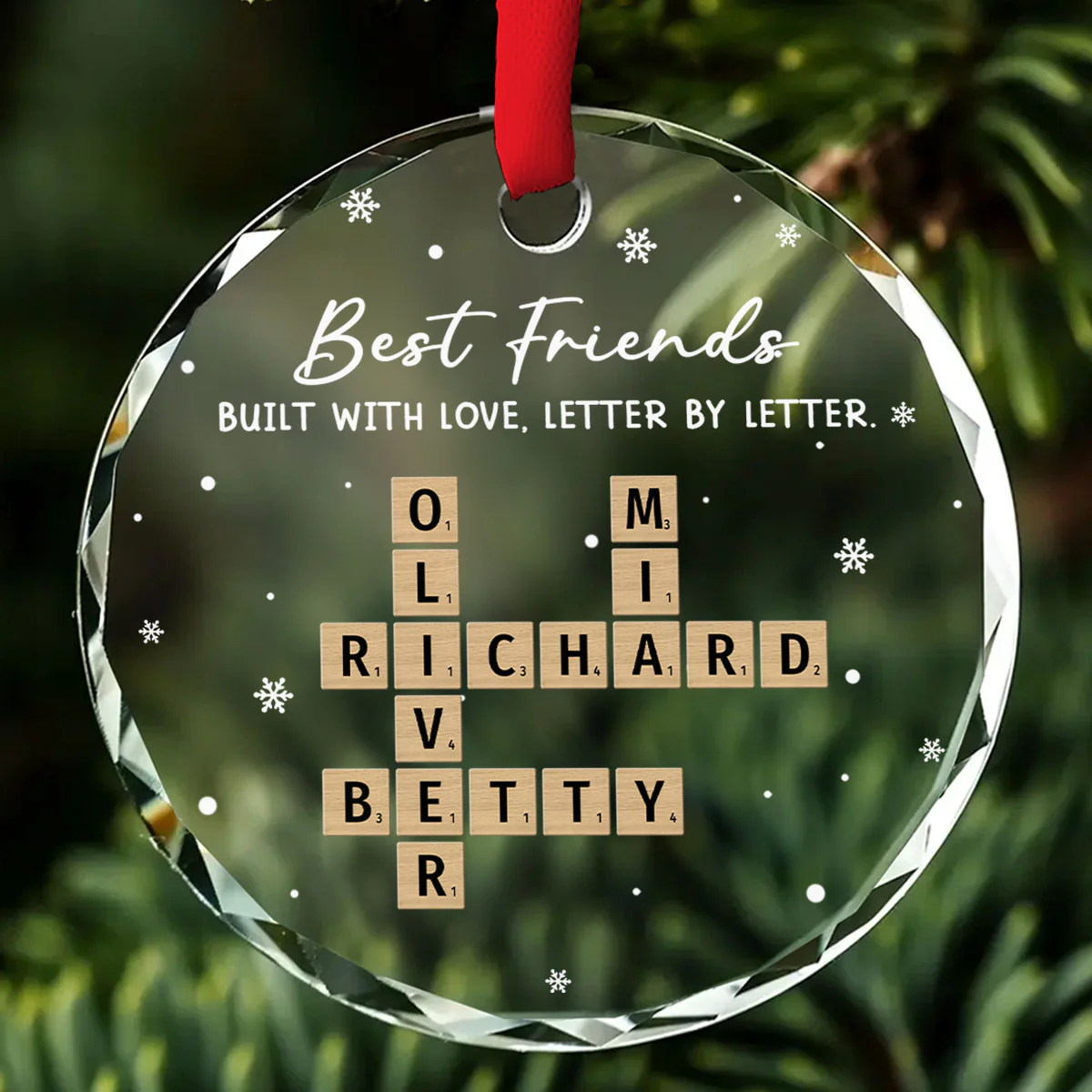 Love Crafted One Letter At Time - Personalized Custom Glass Ornament
