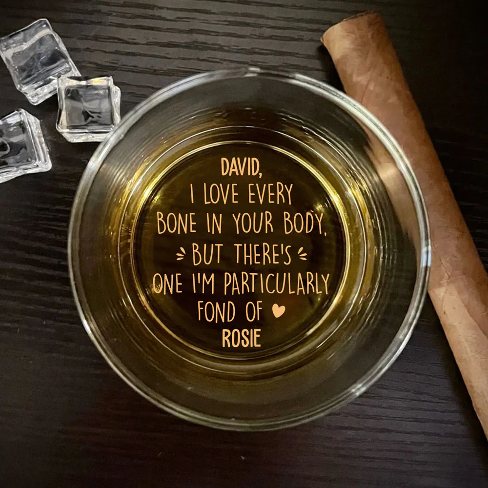 Love Every Bone - Personalized Custom Engraved Whiskey Glass - Image 4