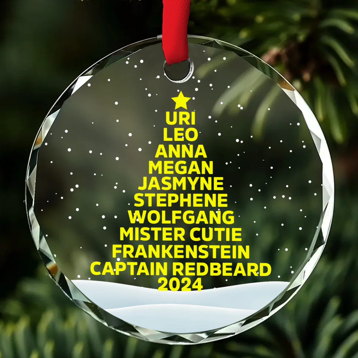 Love Family - Personalized Custom Glass Ornament - Image 6