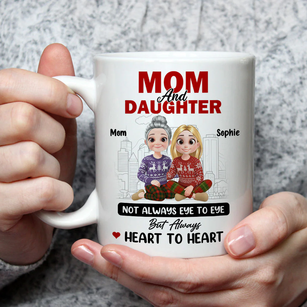 Love Flows Mother To Daughter - Personalized Custom Coffee Mug - Image 4
