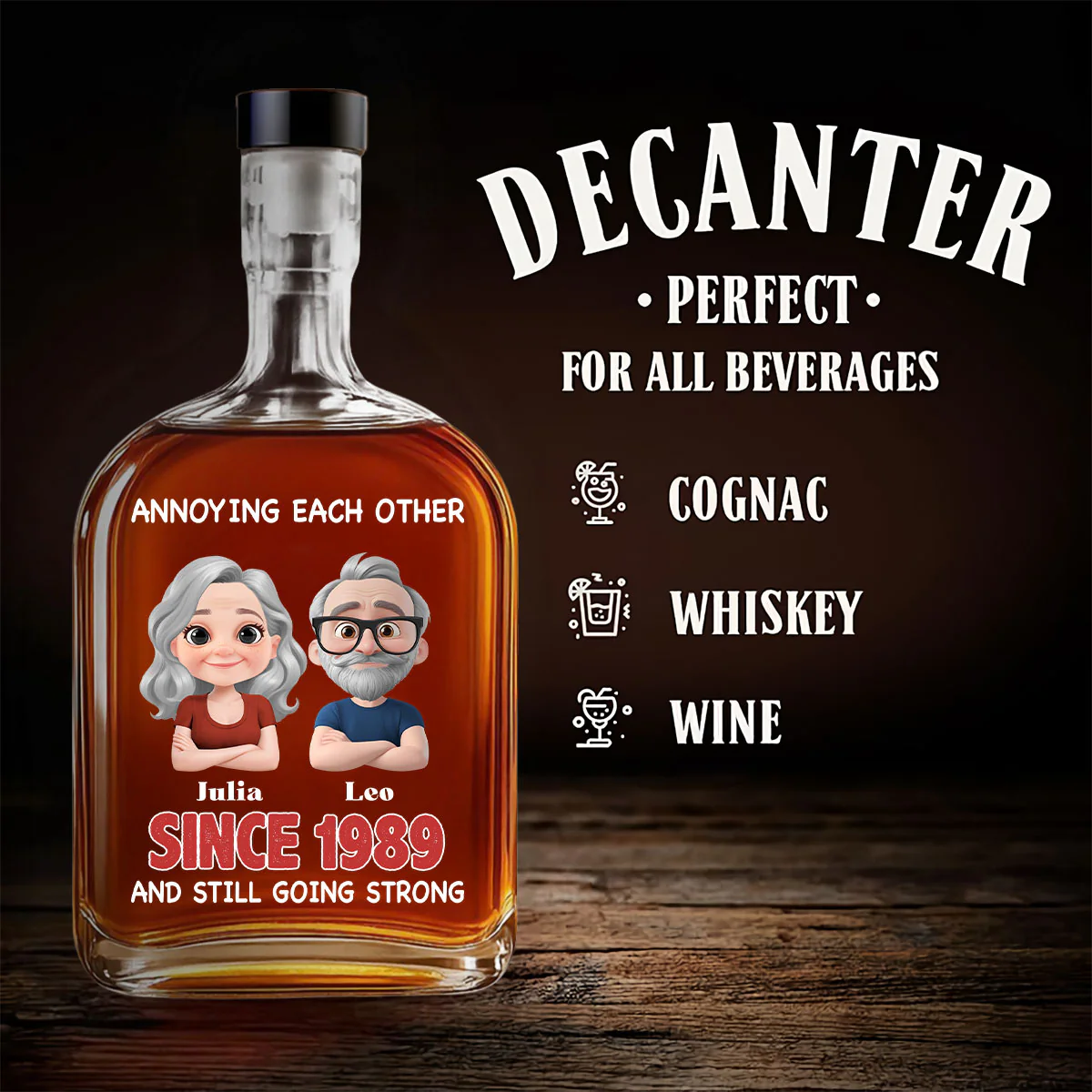 Love Forever - Personalized Custom Spirits Decanter - Image 4