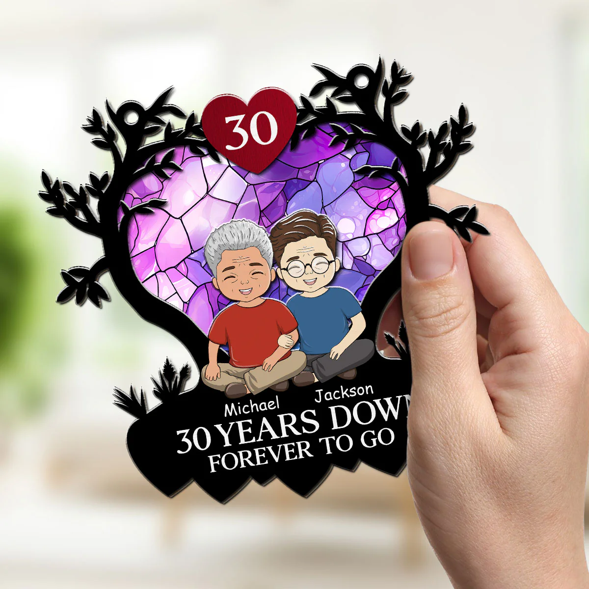 Love Forever - Personalized Custom Suncatcher - Image 3