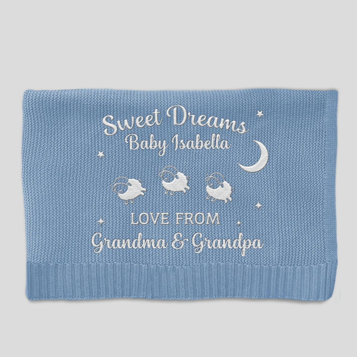 Love From Grandma - Personalized Custom Embroidered Knitted Baby Blanket - Image 8