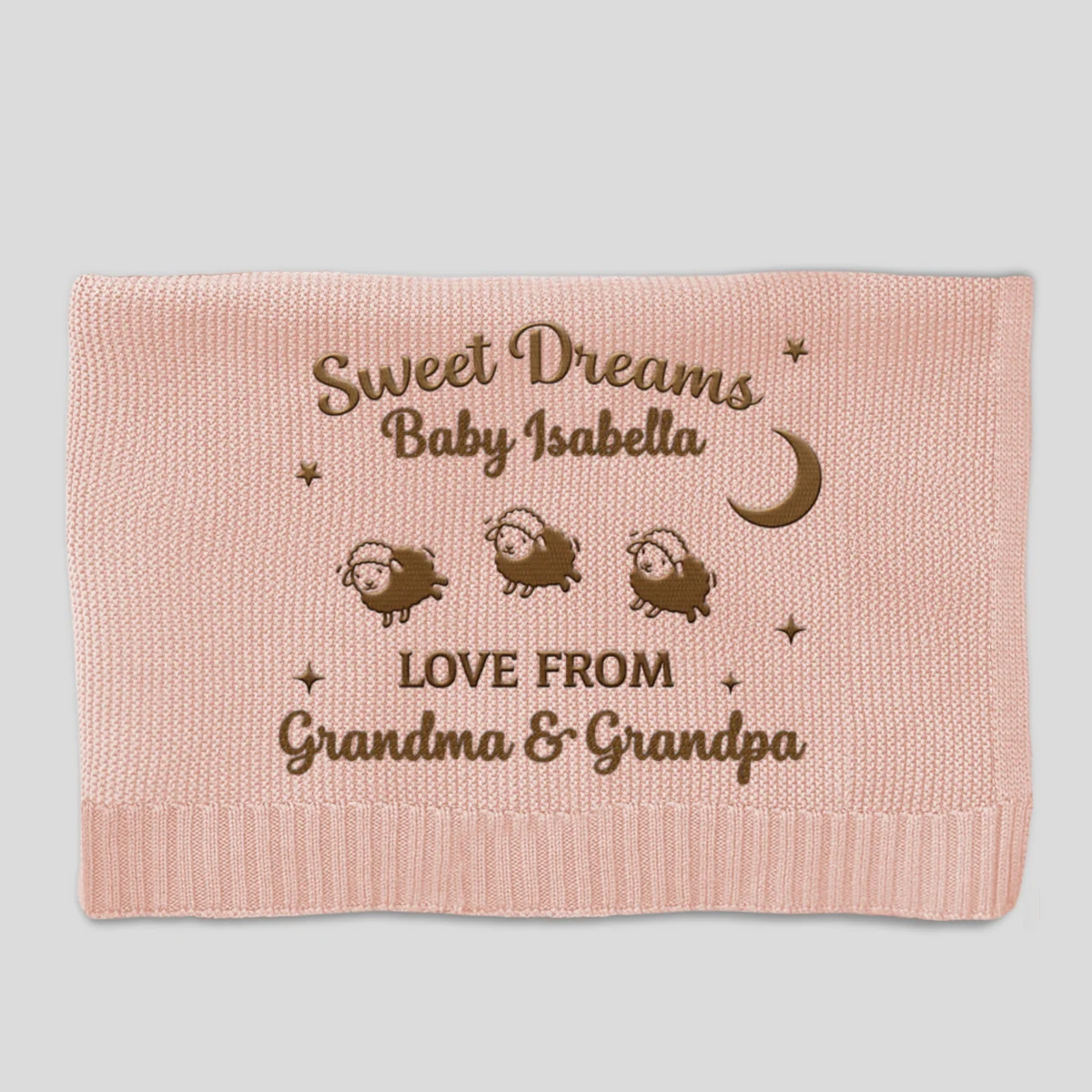 Love From Grandma - Personalized Custom Embroidered Knitted Baby Blanket - Image 9