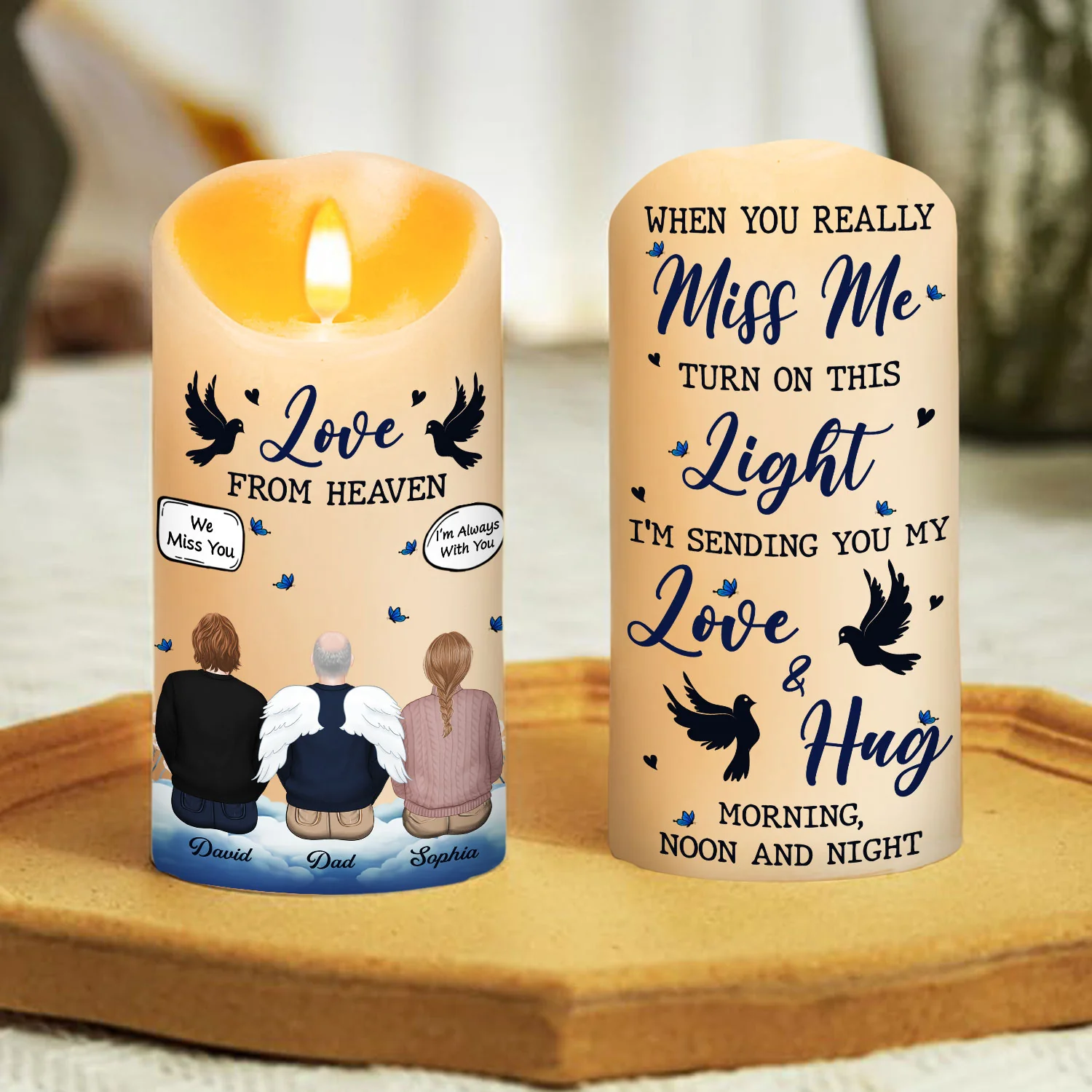 Love From Heaven - Personalized Custom LED Candle - Image 4