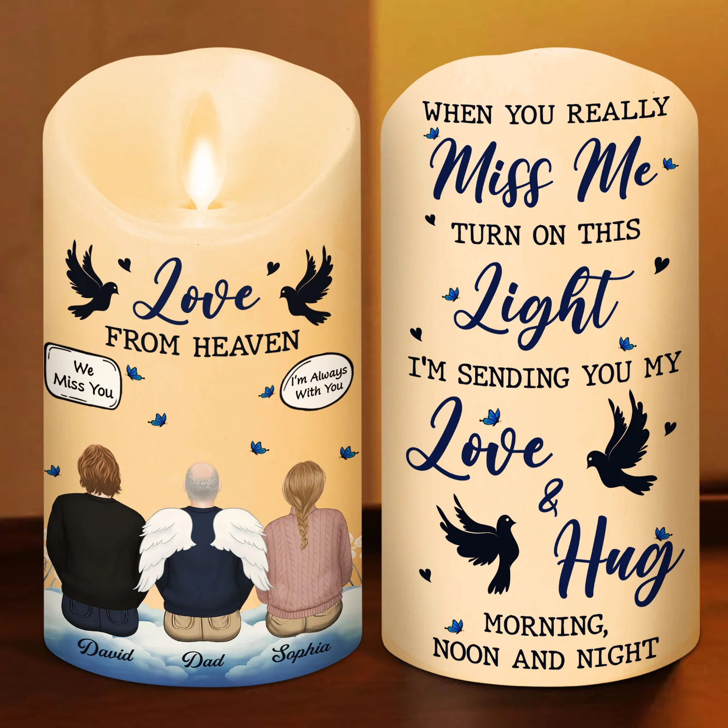 Love From Heaven - Personalized Custom LED Candle - Image 5
