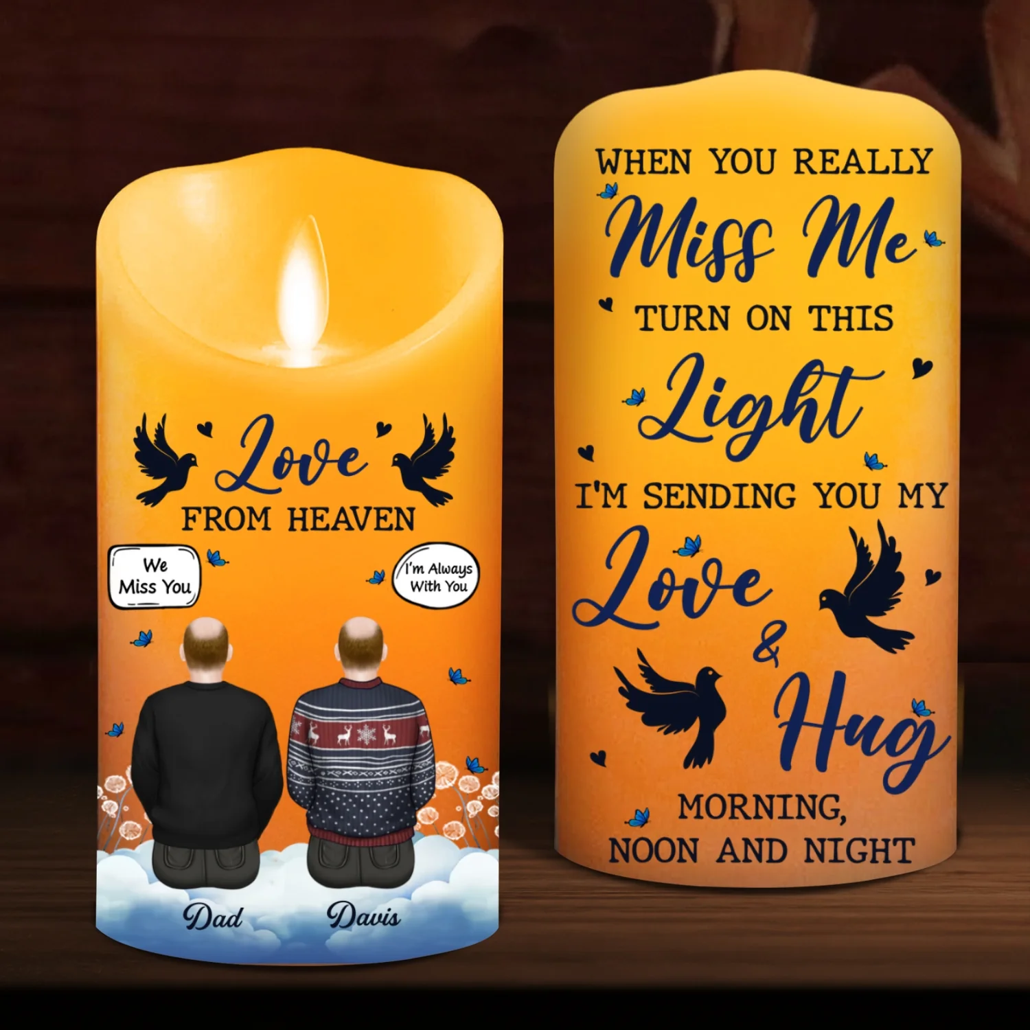 Love From Heaven - Personalized Custom LED Candle - Image 7
