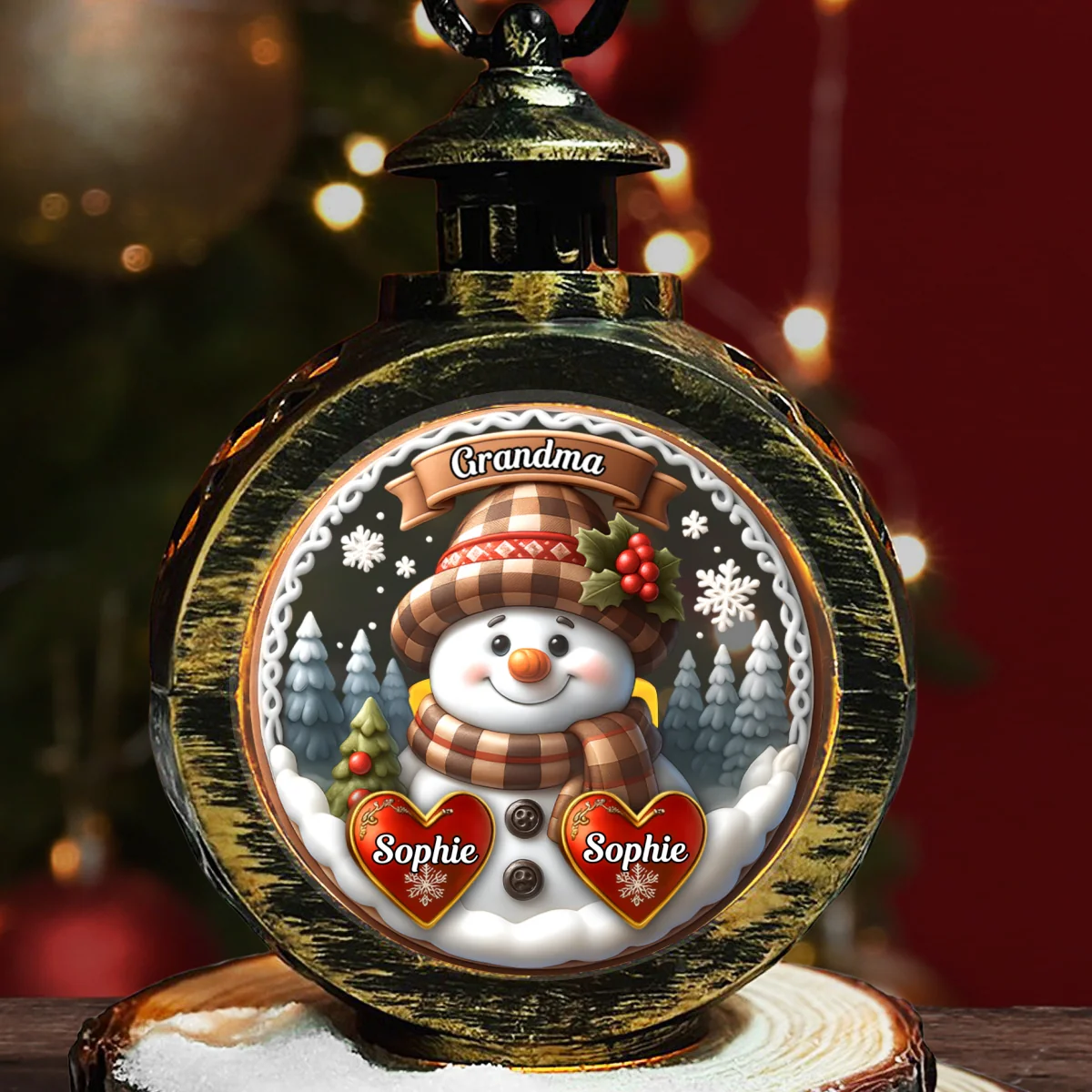 Love From Mom Grandma - Personalized Custom Christmas Lantern - Image 6