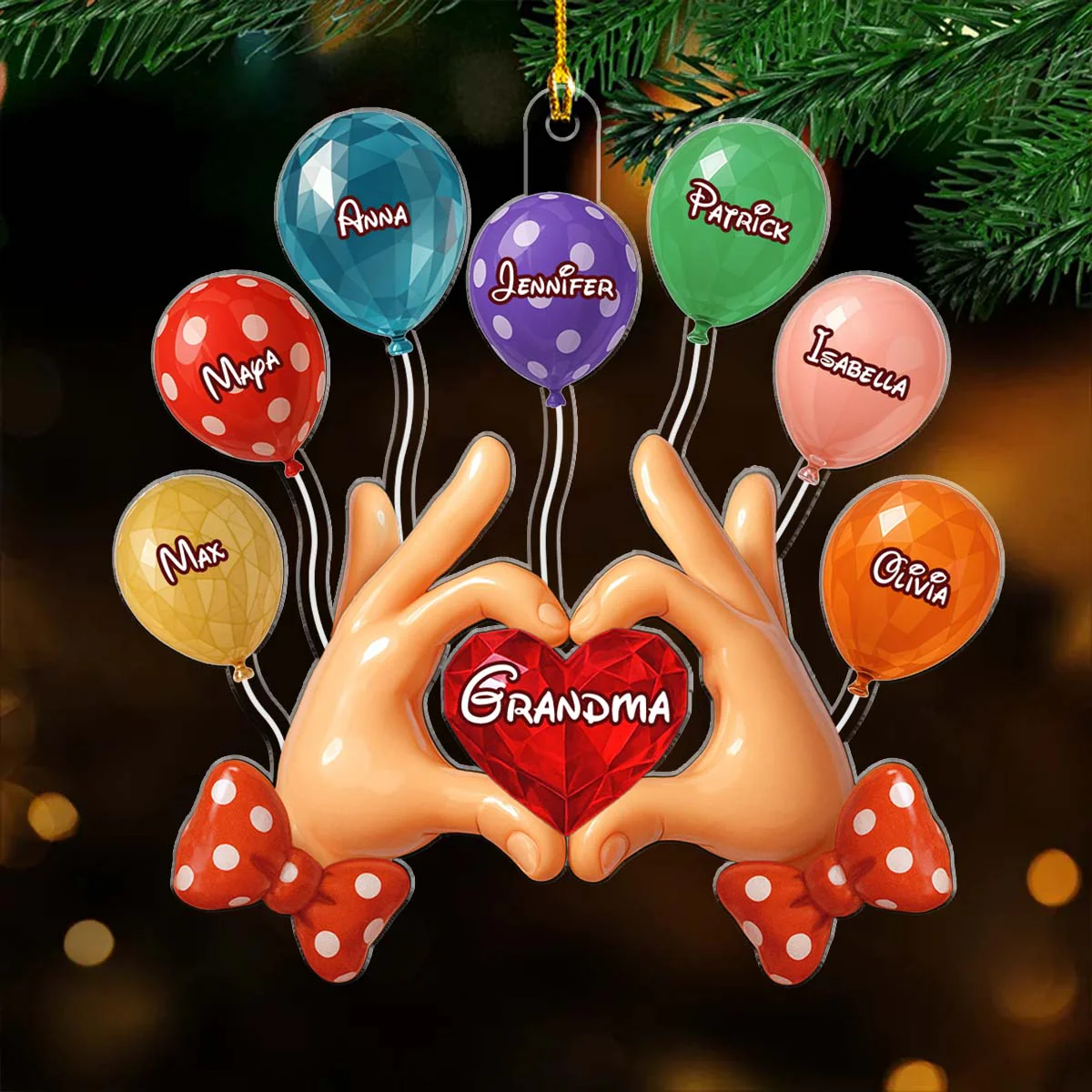 Love From My Little Kid - Personalized Custom Acrylic Ornament - Image 3