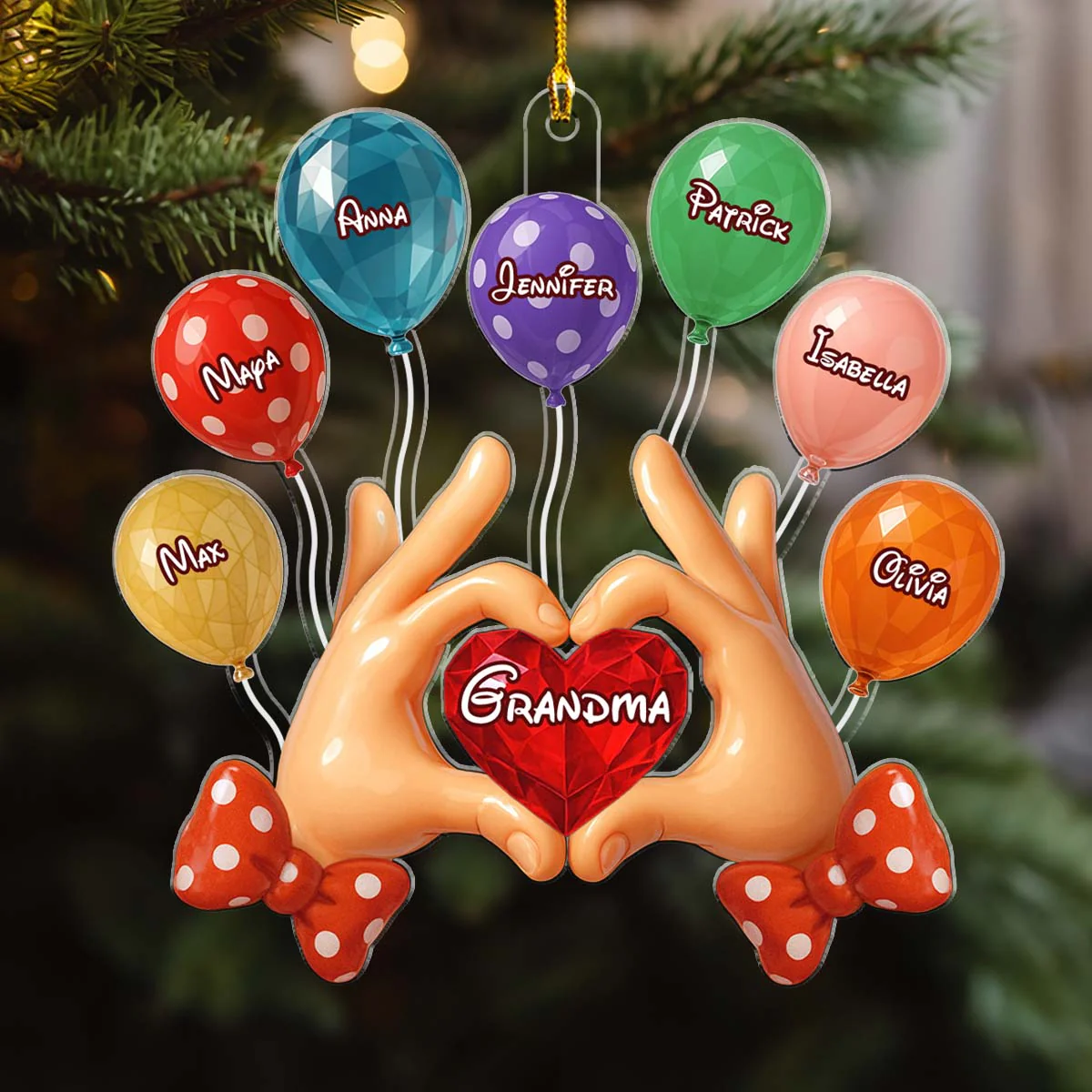 Love From My Little Kid - Personalized Custom Acrylic Ornament - Image 4