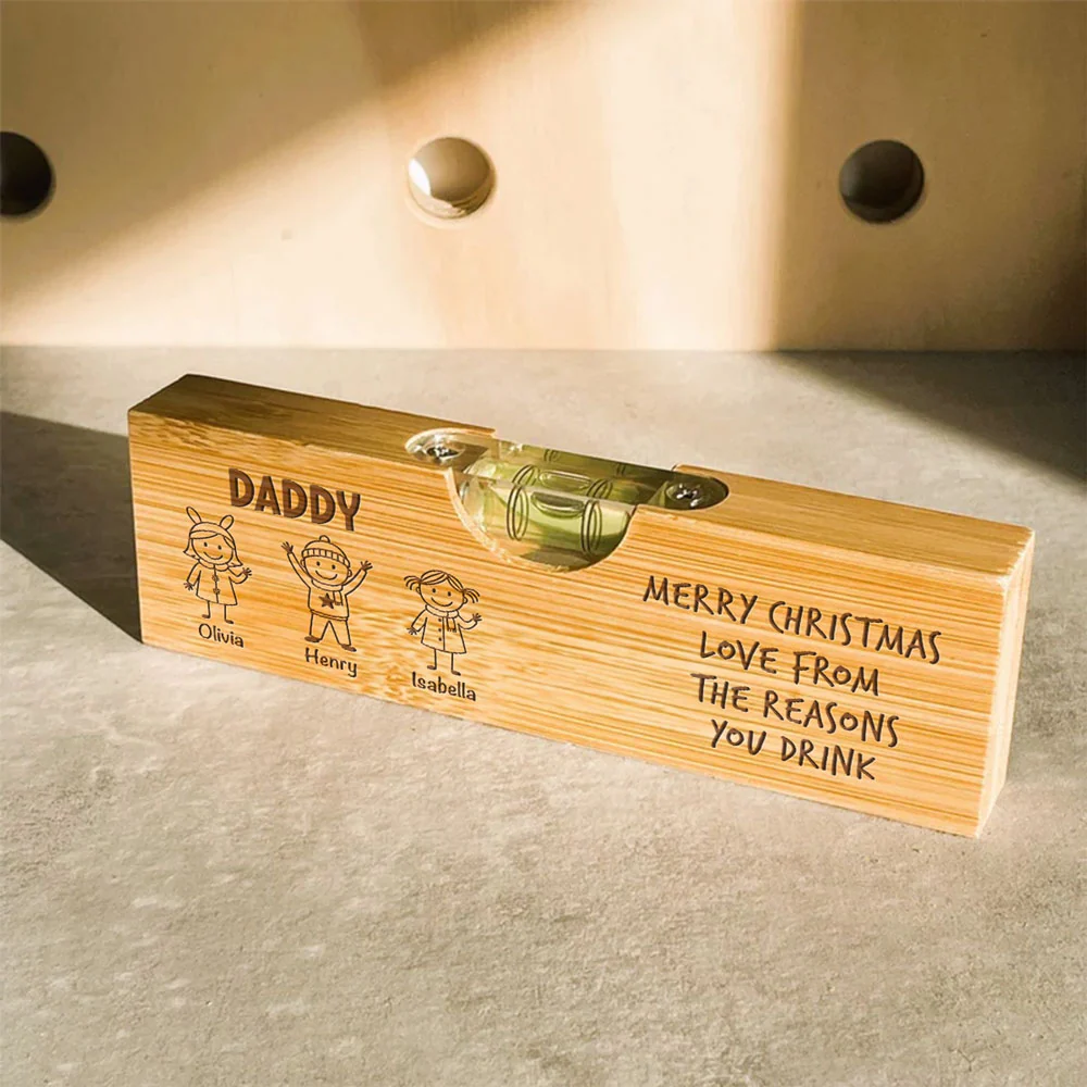 Love From The Reasons You Drink - Personalized Custom Engraved Wooden Spirit Level Bottle Opener - Image 4