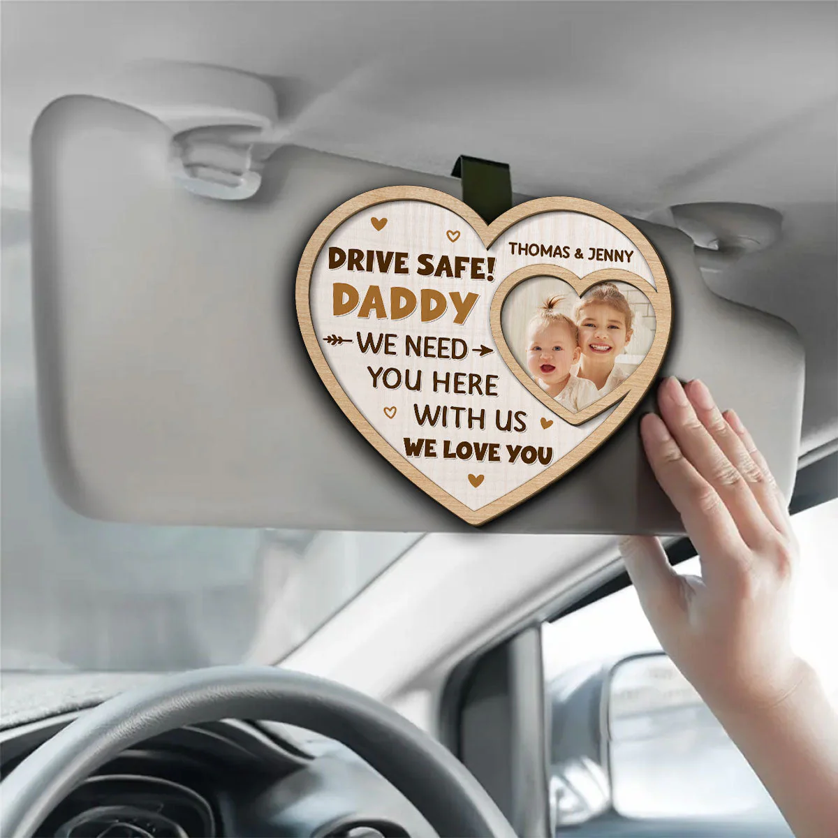 Love From Your Family - Personalized Custom Car Visor Clip - Image 3