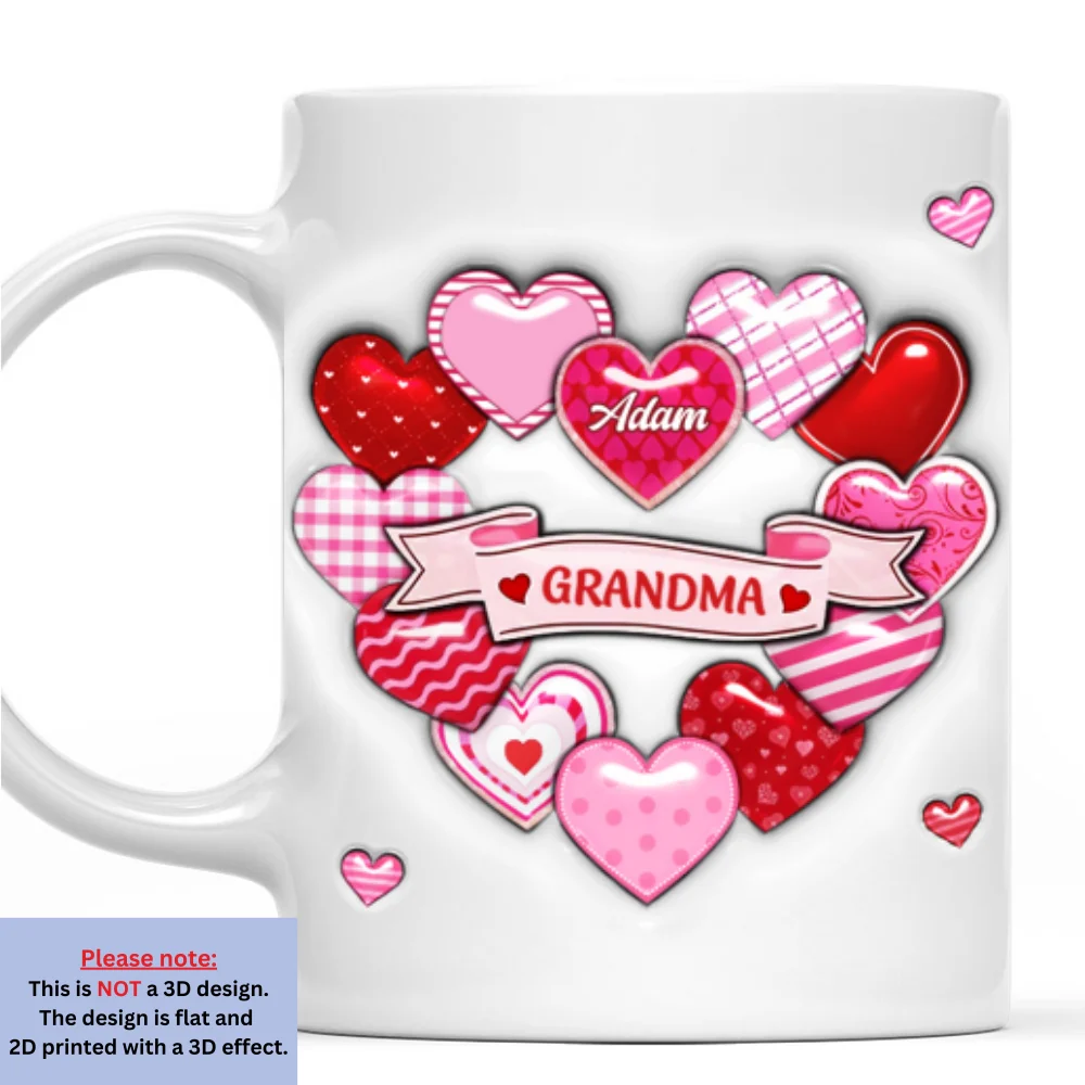 Love Grows Here Grandma - Personalized Custom 3D Inflated Effect Mug - Image 7