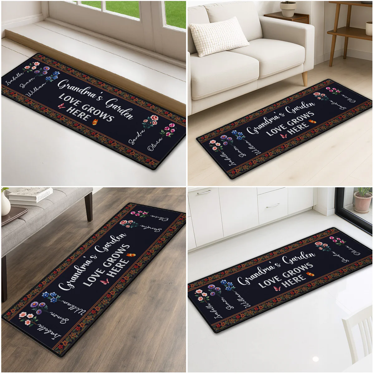 Love Grows Here - Personalized Custom Runner Rug - Image 2