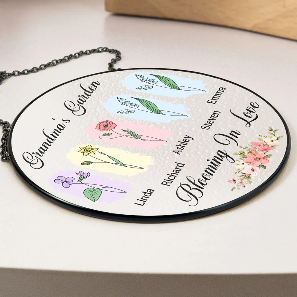 Love Grows Here - Personalized Custom Window Hanging Suncatcher - Image 3